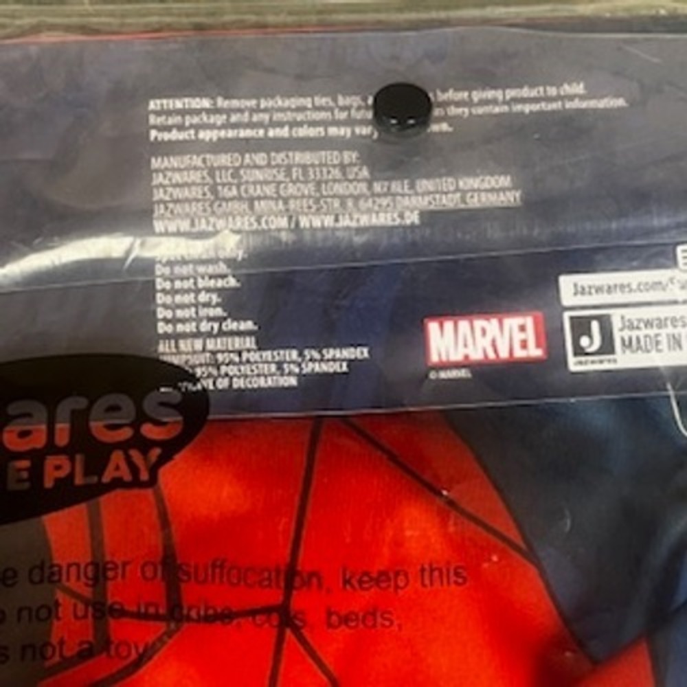 Marvel Spiderman Child Large 10-12 Costume‎ Spandex Zentai Suit Mask Jazwares - Picture 9 of 10